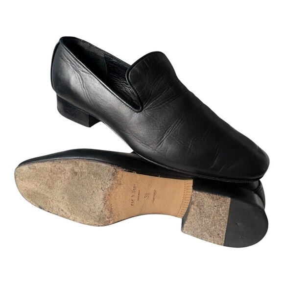 Rag Bone Tate Black Calfskin Loafers Made in Italy - Picture 8 of 10